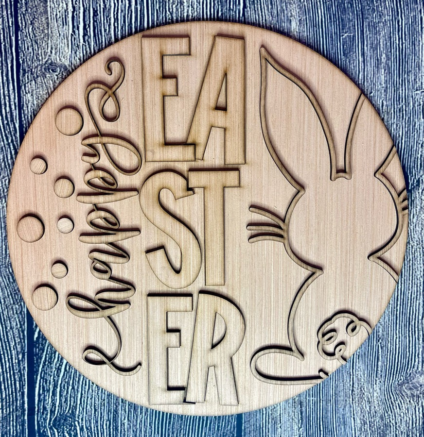 Happy Easter Bunny Door Hanger Blank