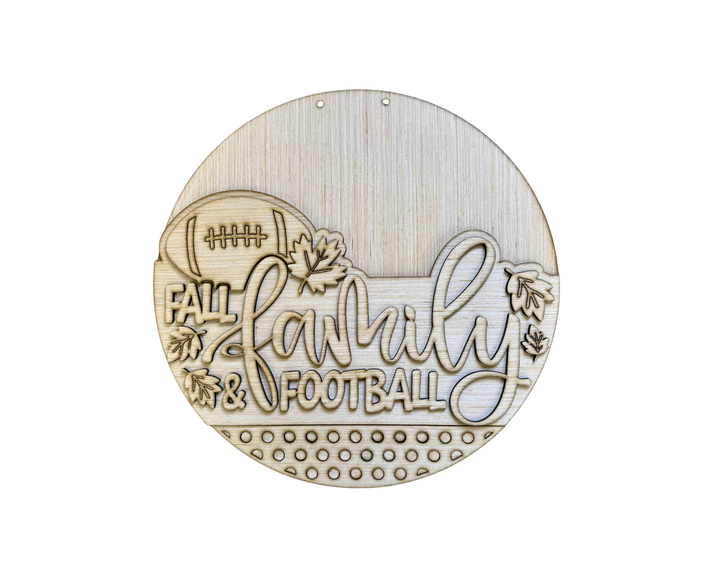 Family Fun Football Fall Wood Door Hanger Blank