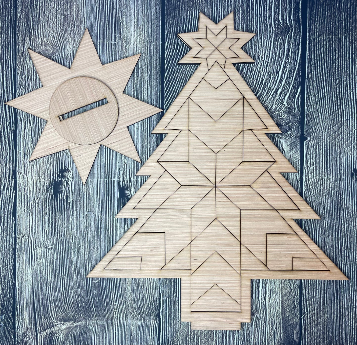 Barn Quilt Christmas Tree Wood Blank