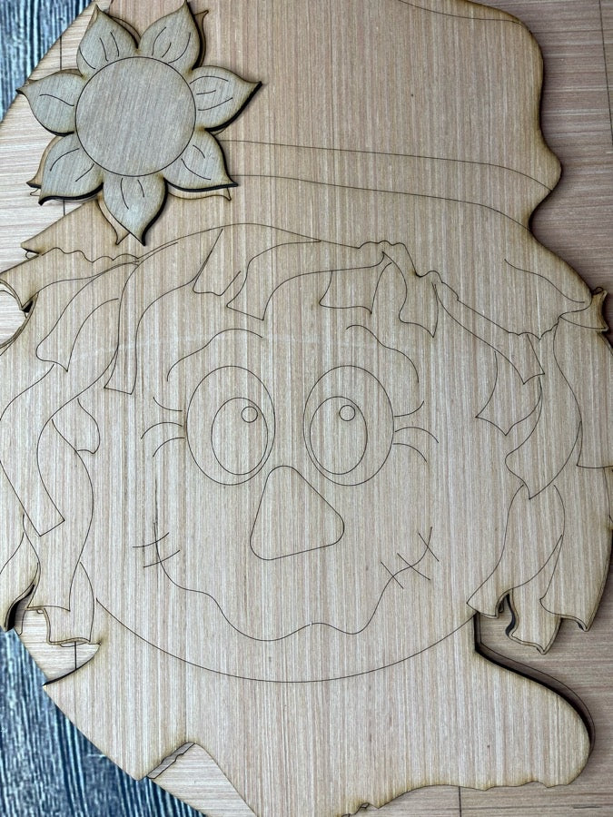 Hello Fall Scarecrow Wood Door Hanger Blank