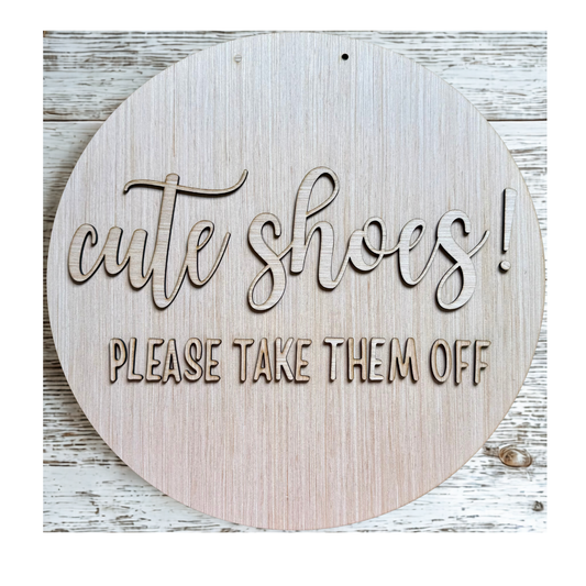 Cute Shoes Wood Door Hanger Blank