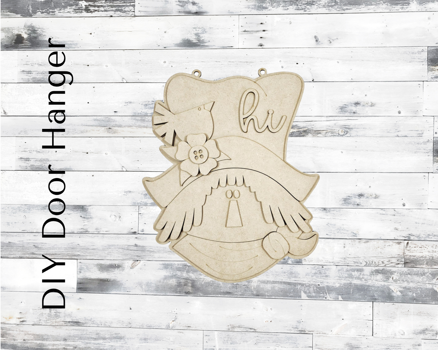 Fall Scarecrow Wood Door Hanger Blank