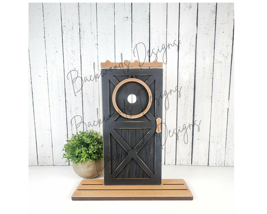 DIY Barn Door Shelf Sitter Interchangeable