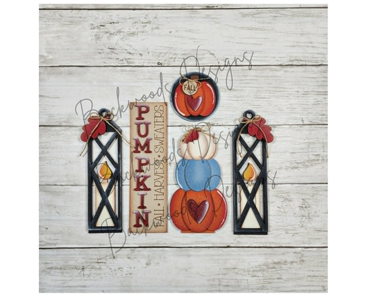 DIY Interchangeable Fall Harvest Porch Door Insert Set
