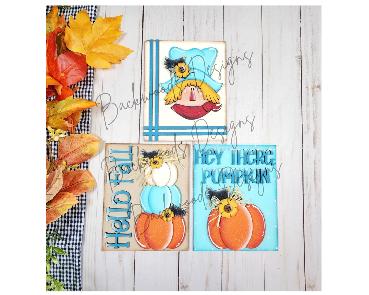 Fall Harvest Blessings Scarecrow Sign Trio DIY