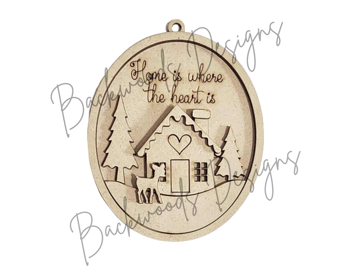 Winter Cabin Christmas Ornament DIY