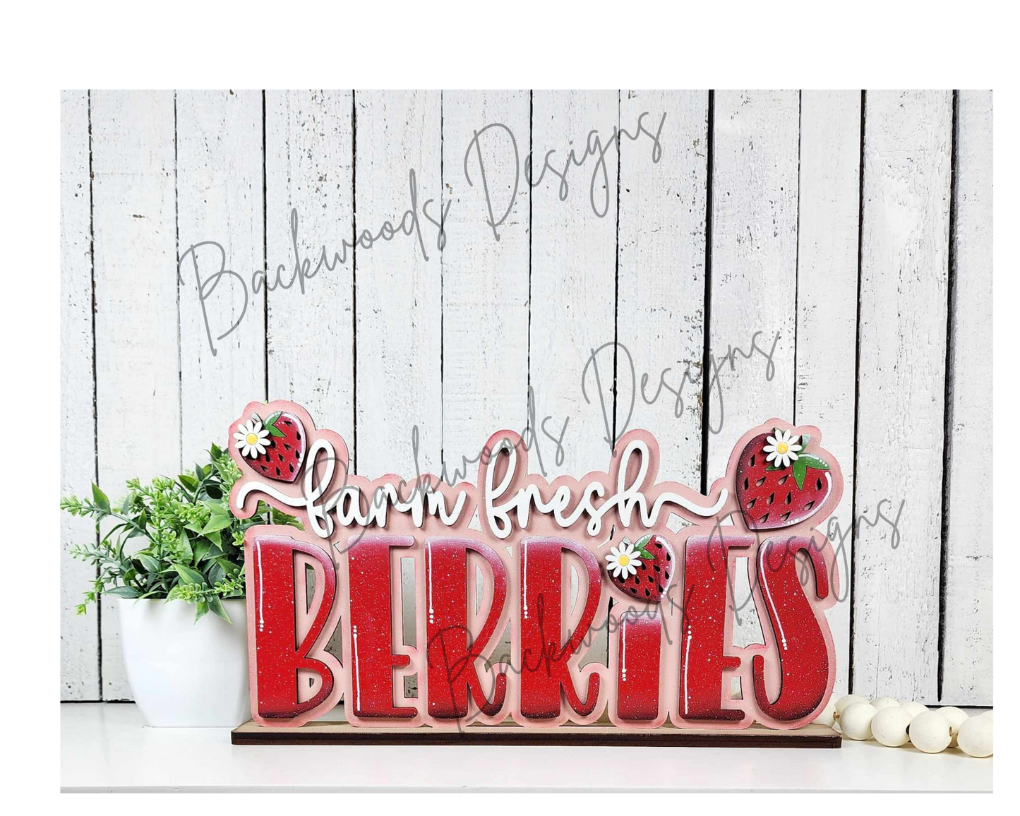 Berry Sweet Strawberry Word Block DIY Craft