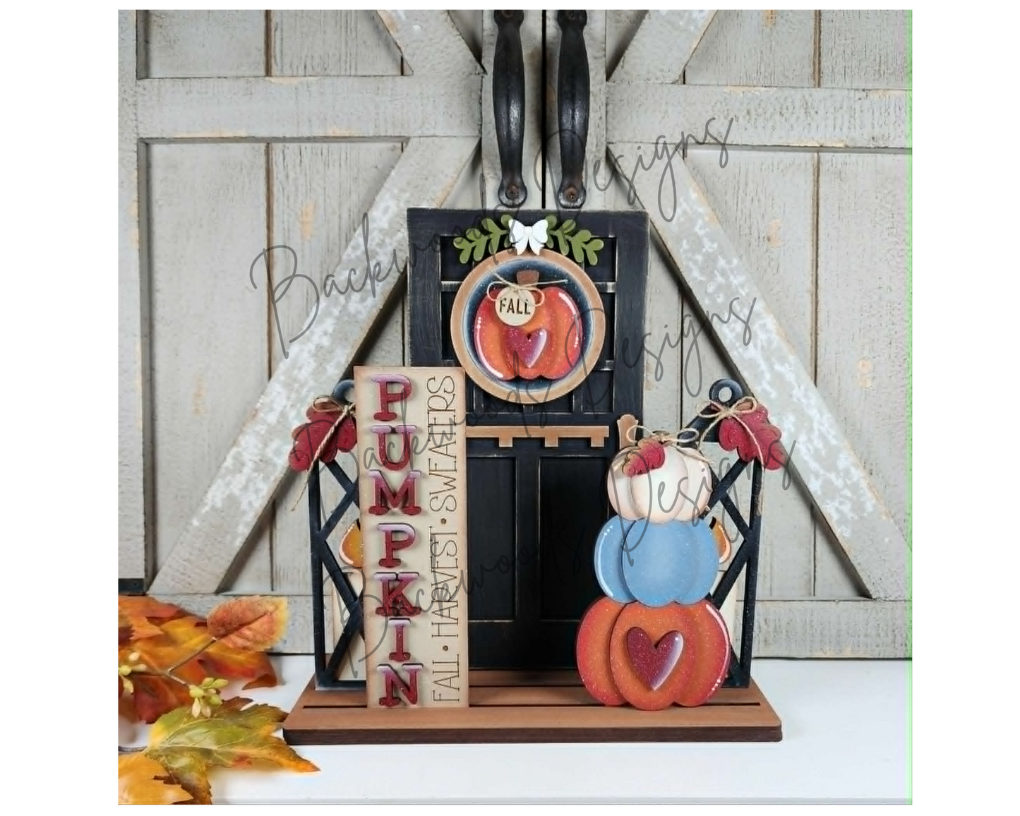DIY Interchangeable Fall Harvest Porch Door Insert Set