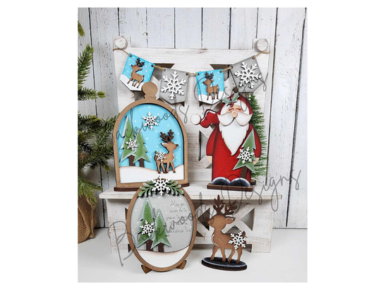 Reindeer Christmas DIY Tiered Tray Decor