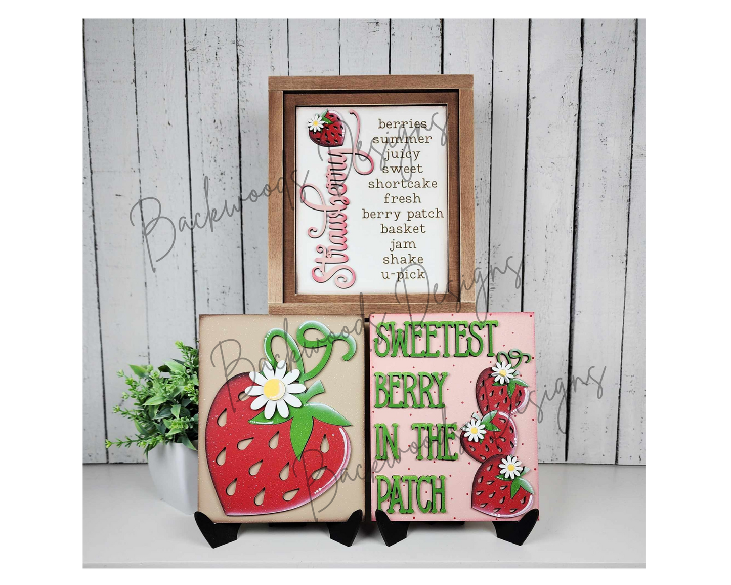 Berry Sweet Strawberry Sign Trio DIY