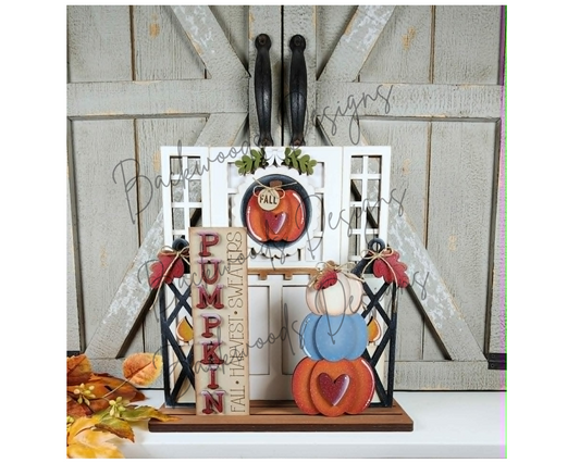 DIY Interchangeable Fall Harvest Porch Door Insert Set