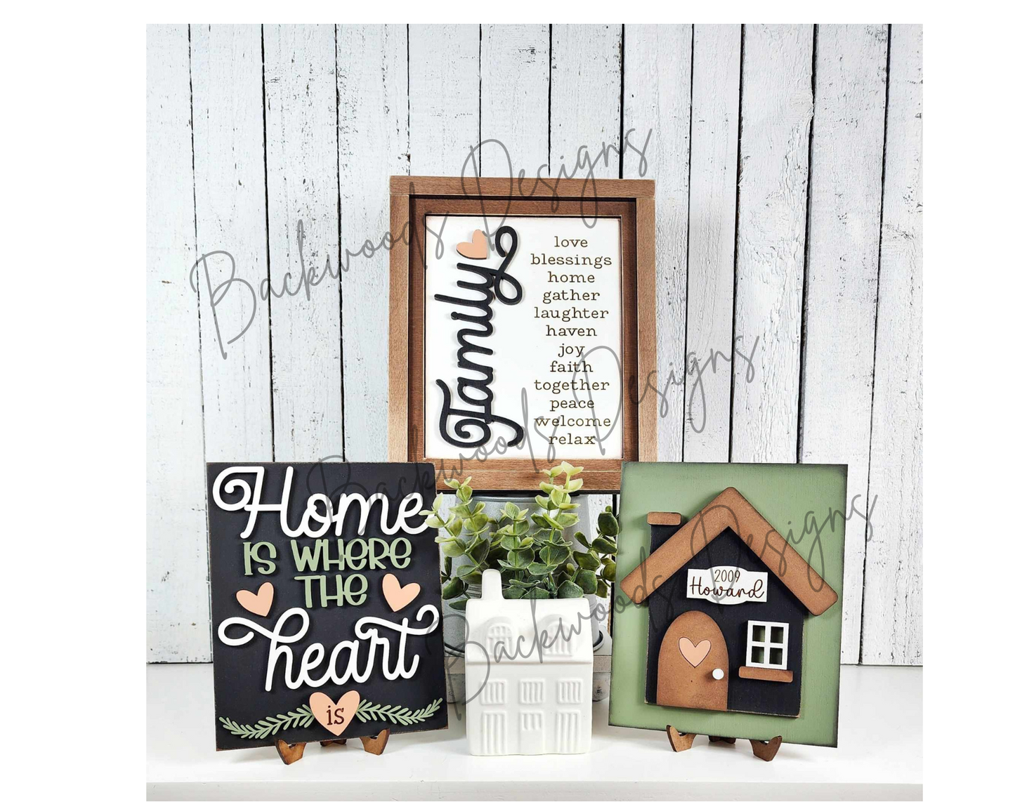 Family Home DIY Sign Trio