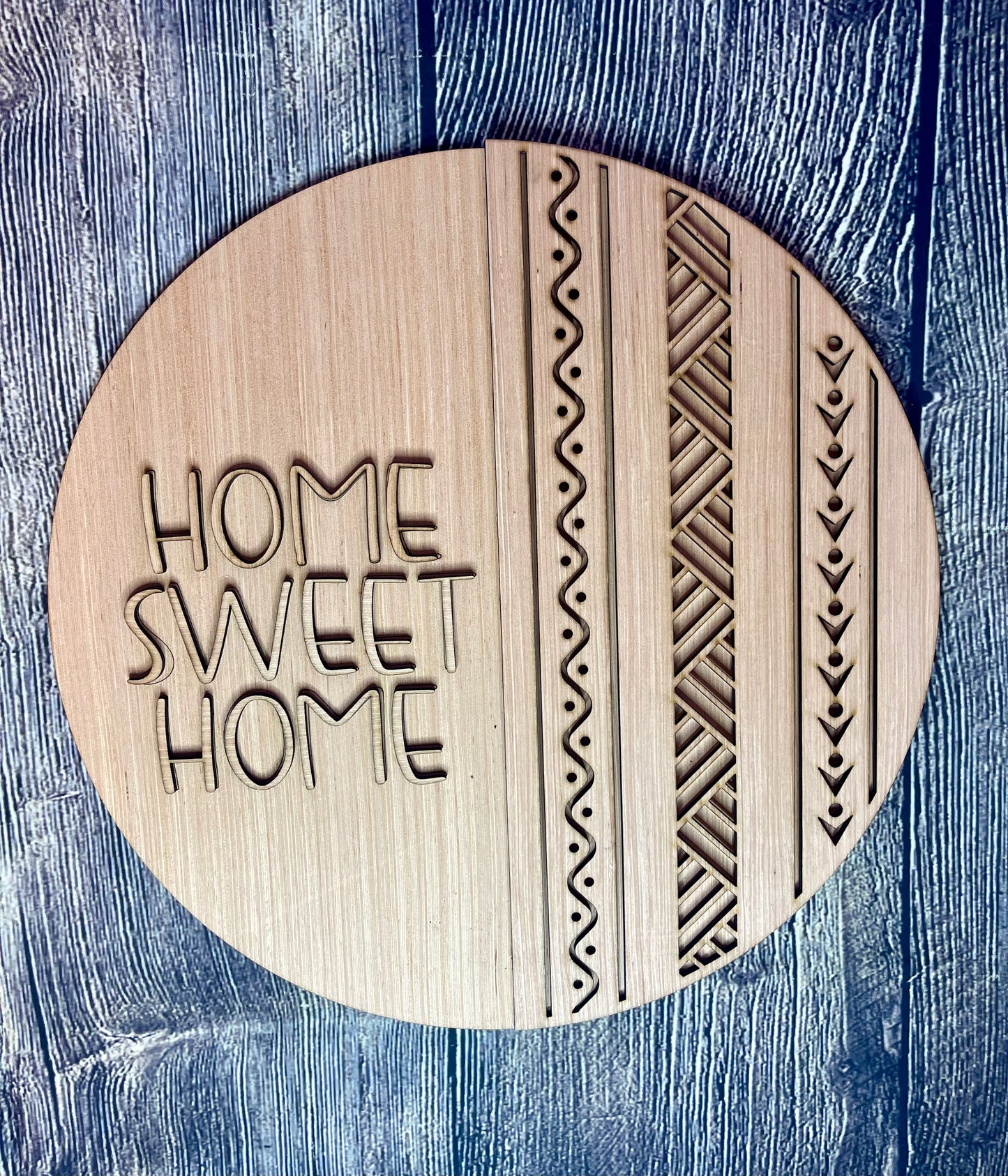 Home Sweet Home Boho Wood Door Hanger Blank