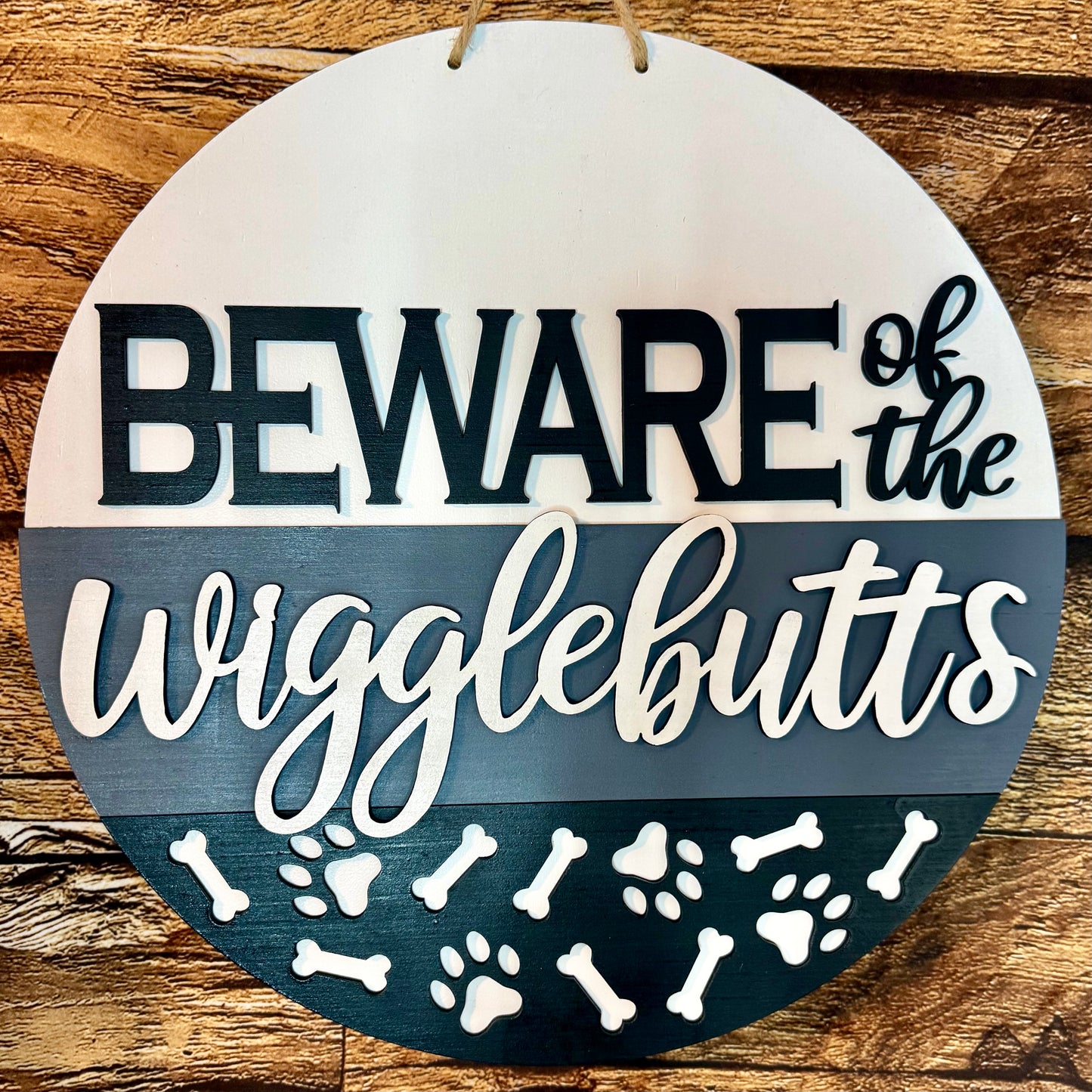 Beware of the Wigglebutts Dogs Door Hanger