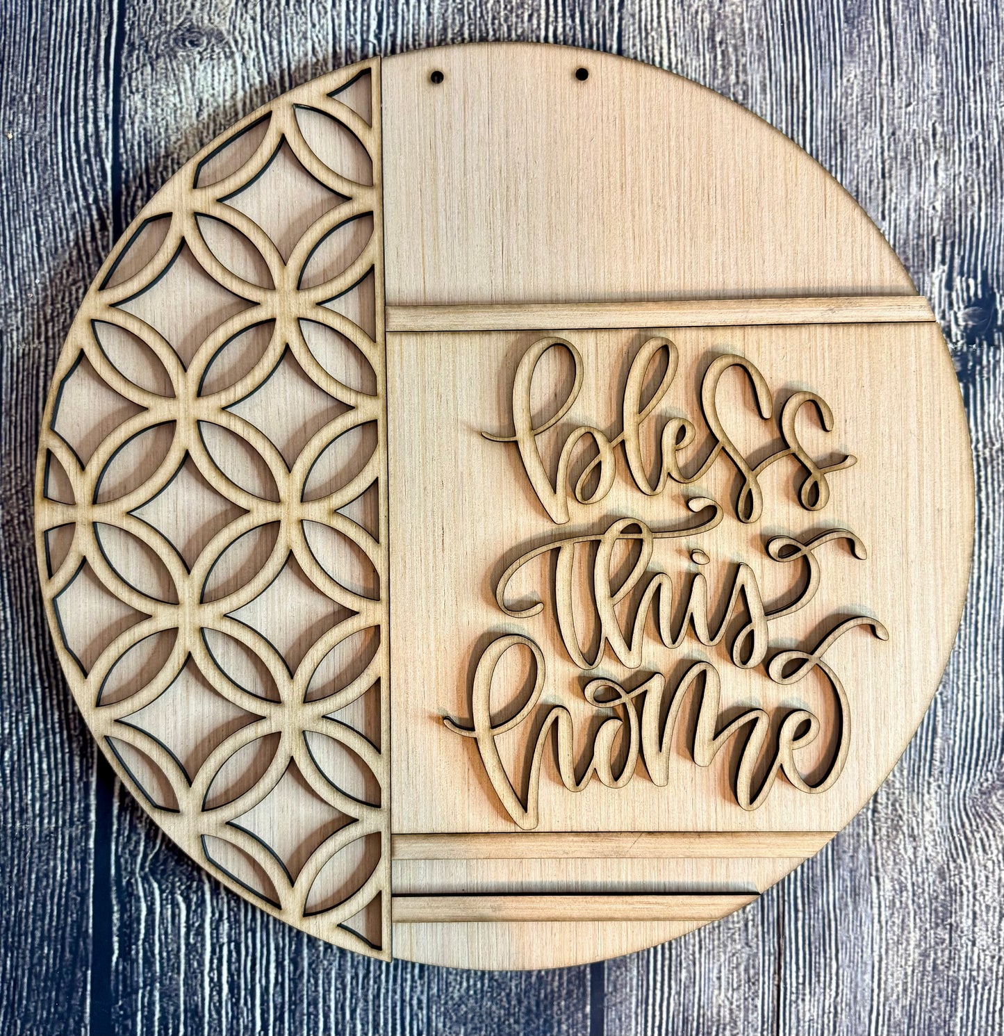 Bless This Home Wood Door Hanger Blank