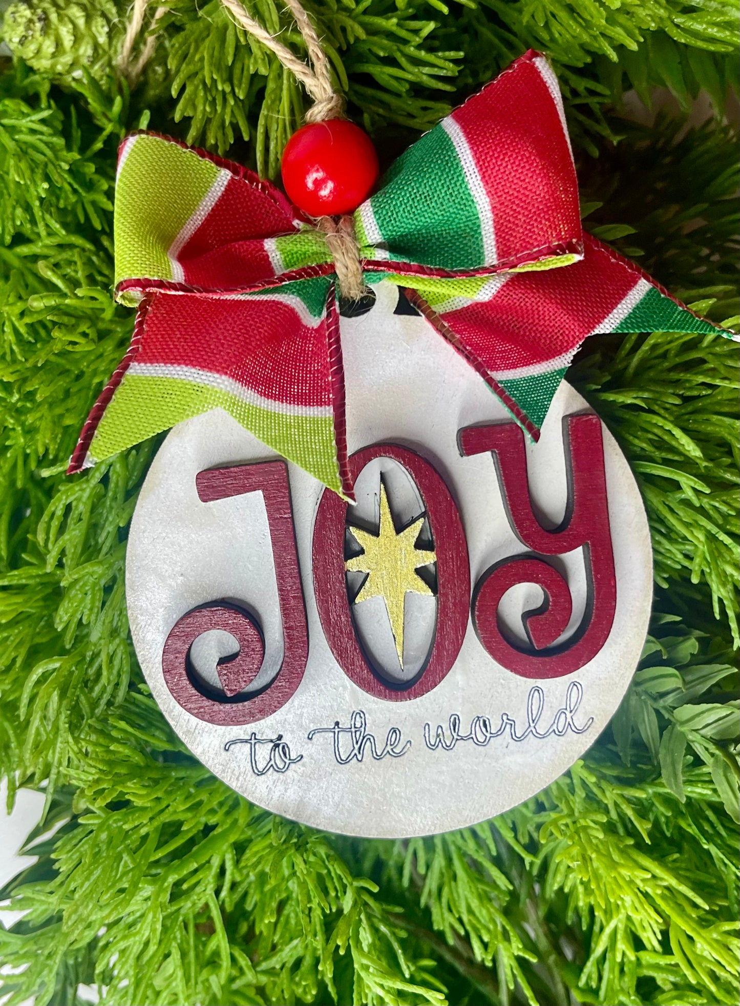 Joy To The World Christmas Wood Ornament