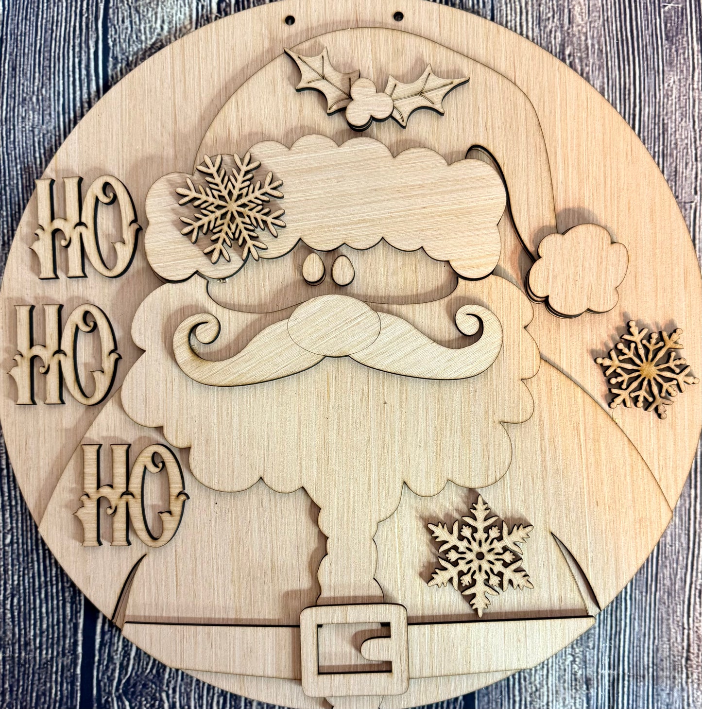 Santa Claus Ho Ho Ho Merry Christmas Round Blank