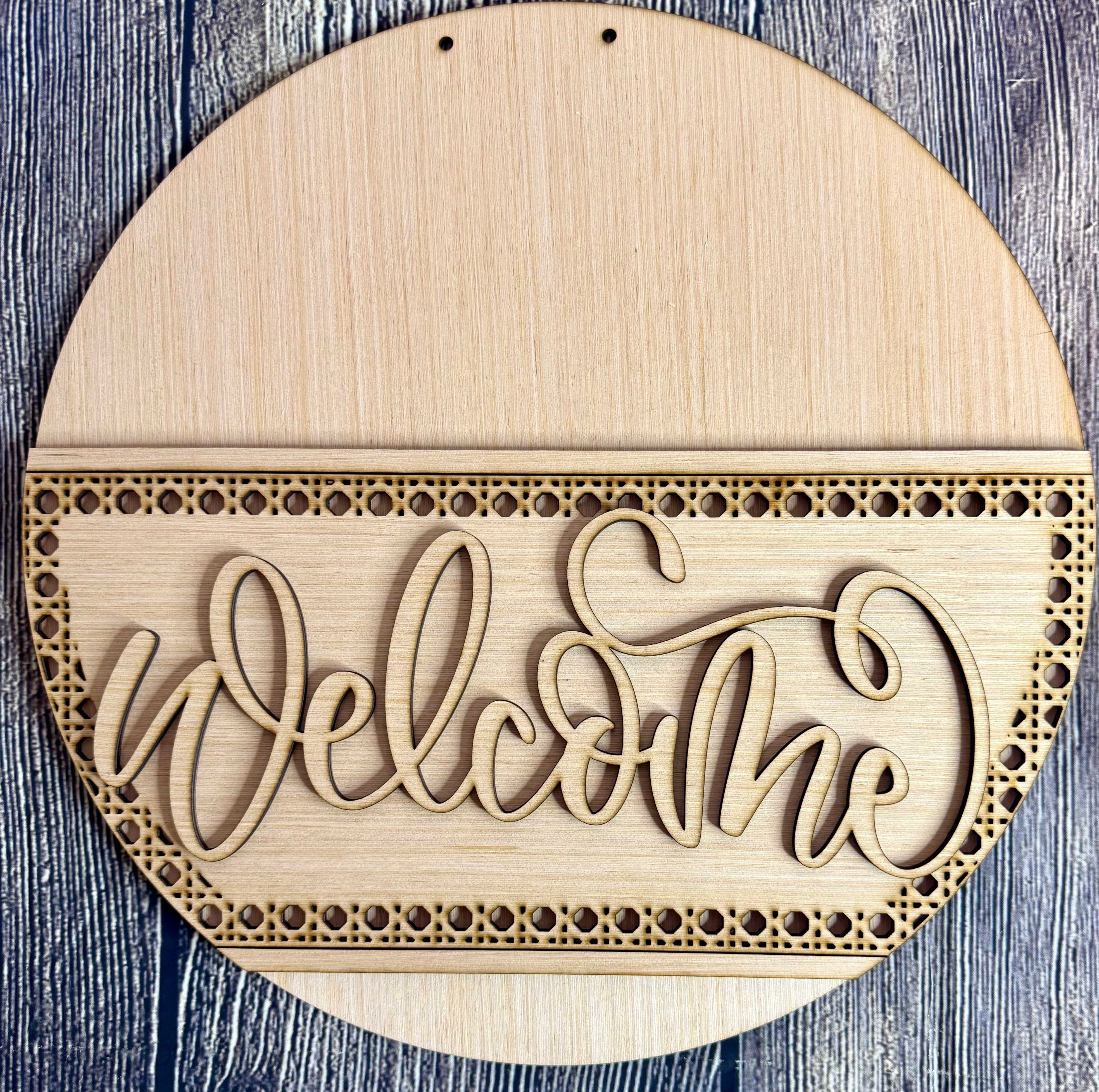 Welcome Rattan Door Hanger Blank – Backwoods Designs and Decor