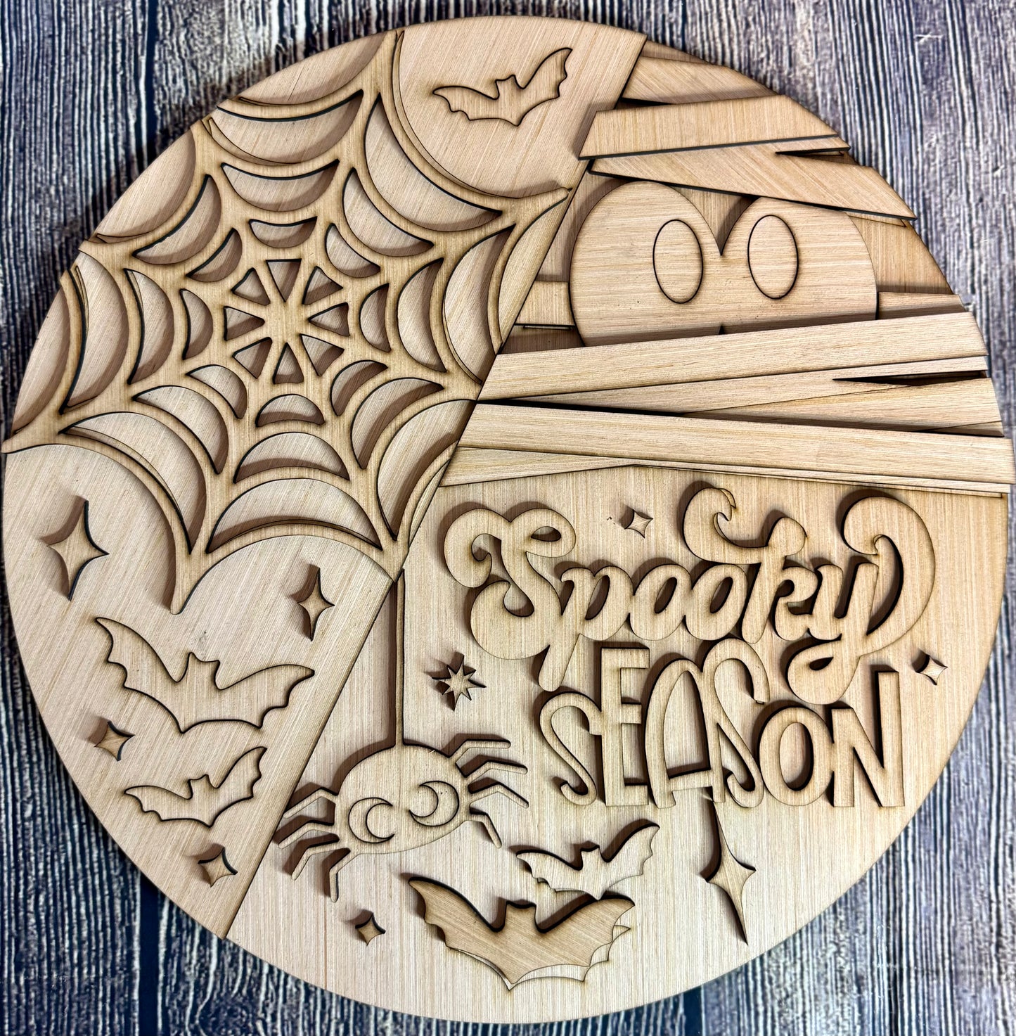 Spooky Season Halloween Wood Door Hanger Blank