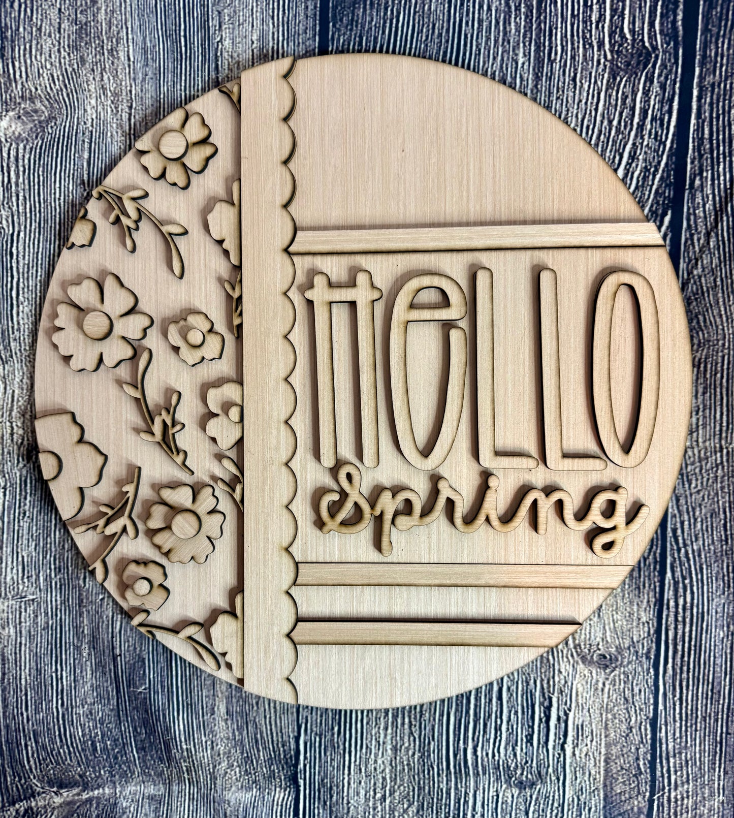 Hello Spring Boho Door Hanger Blank