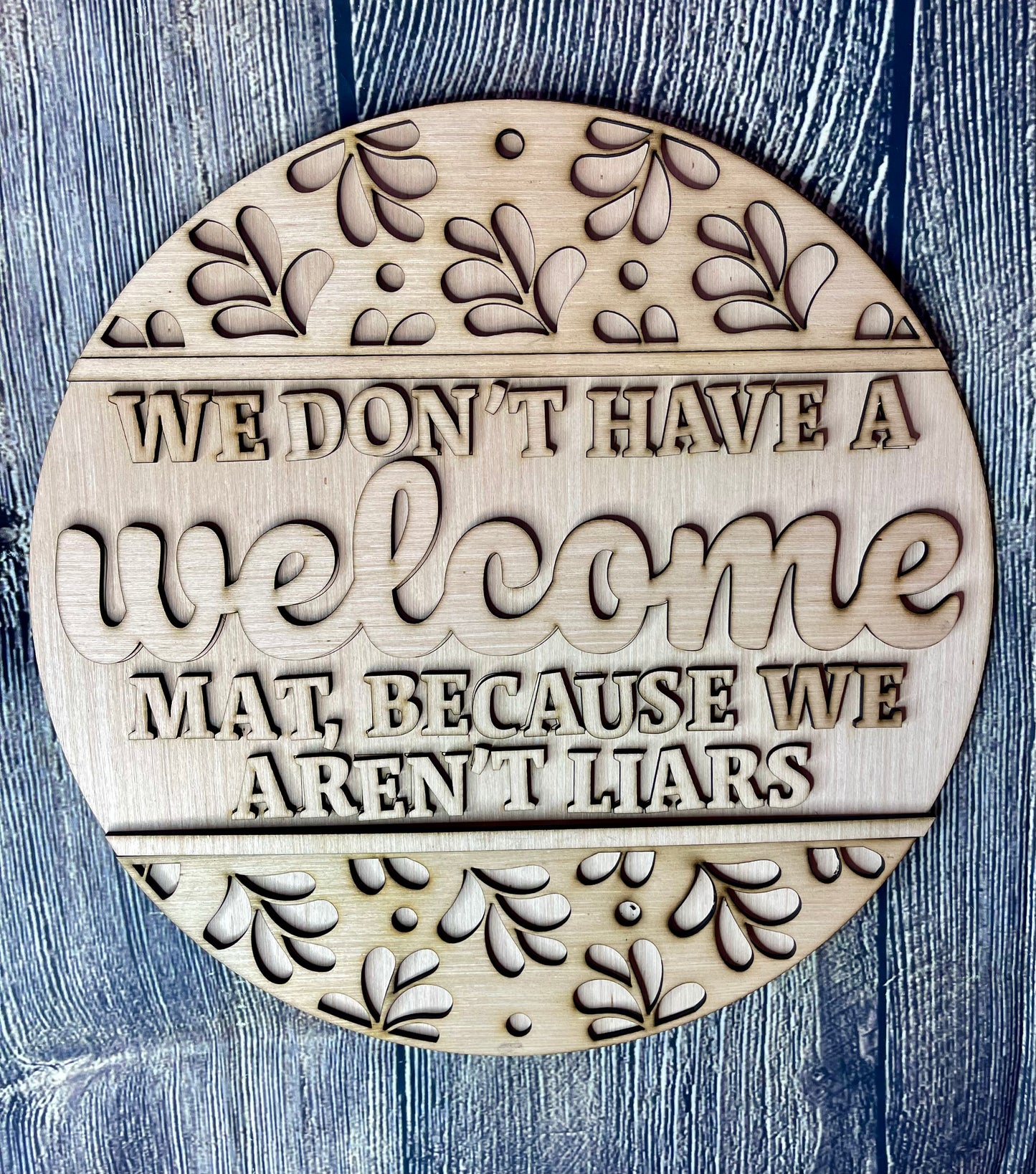 Not Welcome Wood Door Hanger Blank