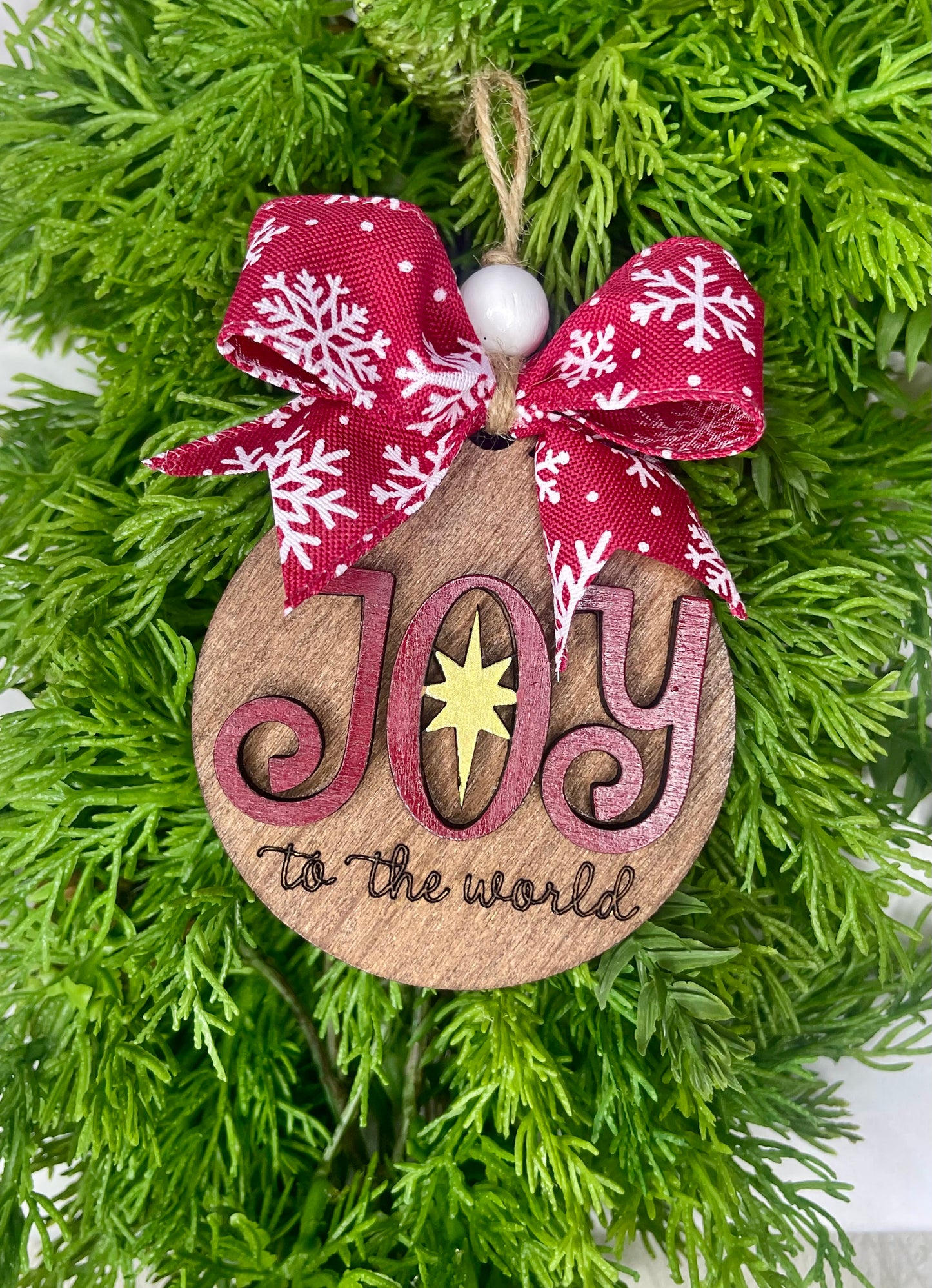 Joy To The World Christmas Wood Ornament