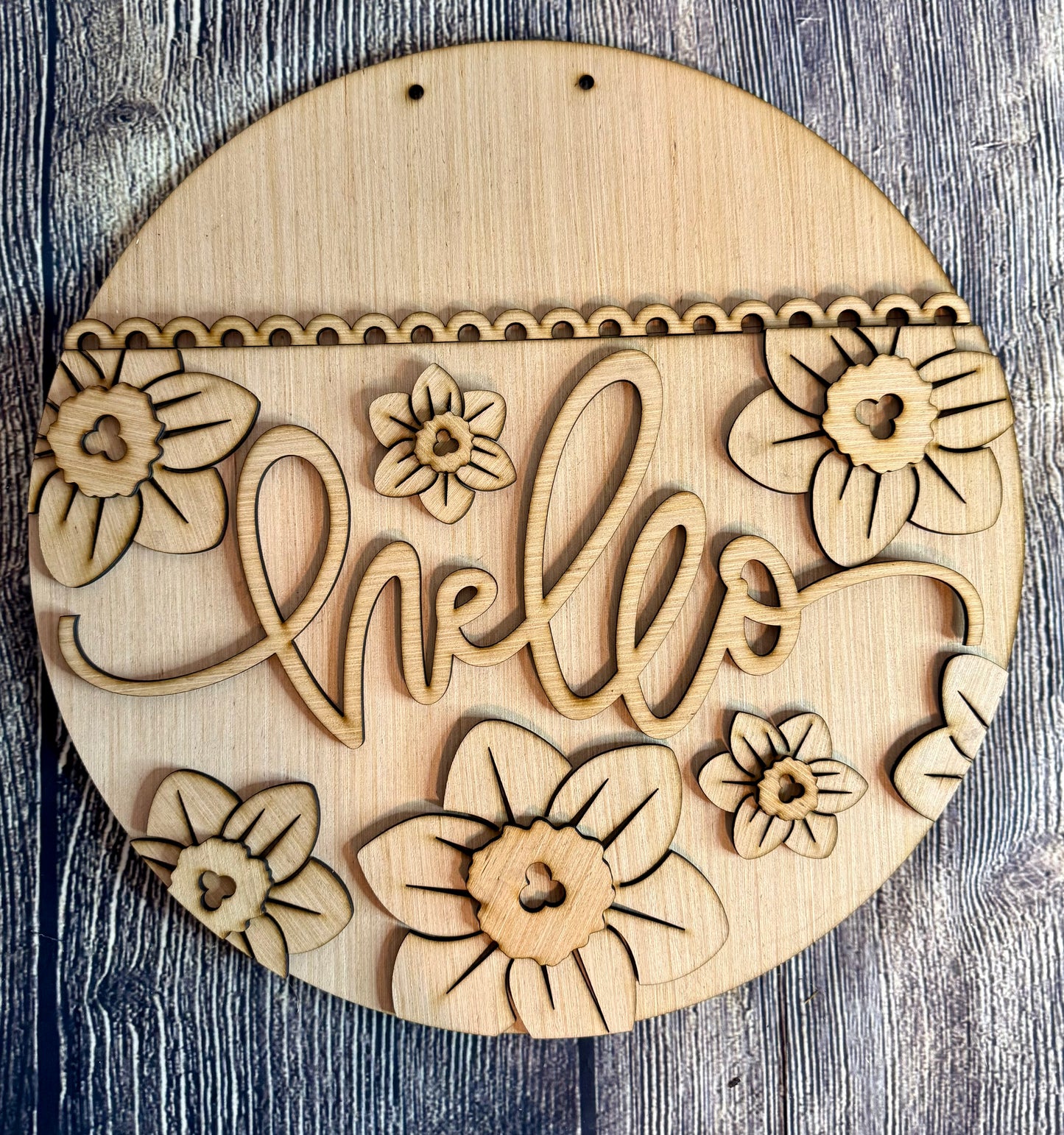 Daffodil Hello Spring Door Hanger Blank