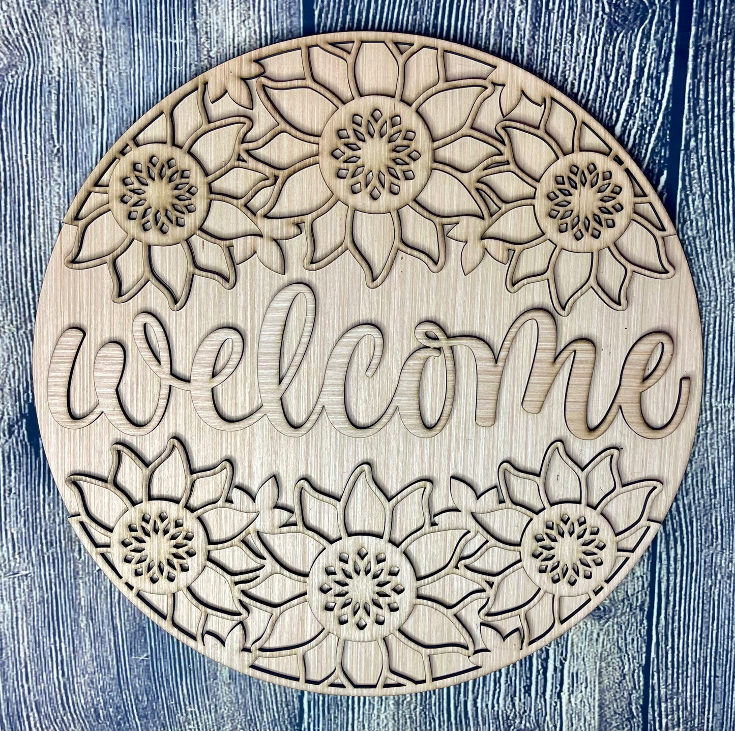 Sunflower Trio Welcome Door Hanger Blank