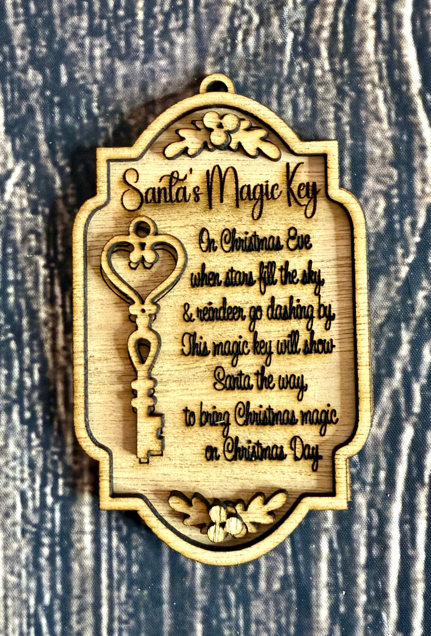 Santa Magic Key Unfinished Wood Christmas Ornament (Copy) (Copy)