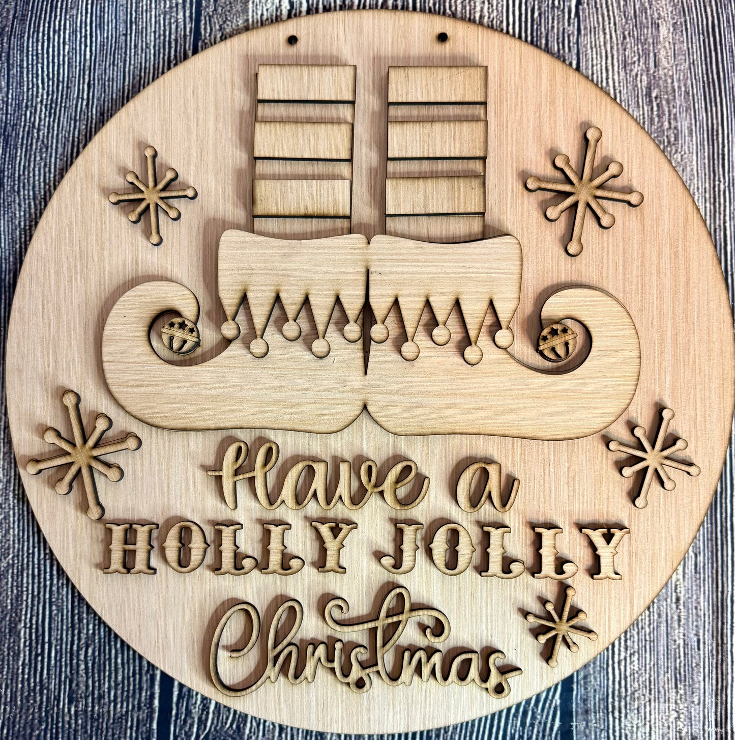 Elf Holly Jolly Christmas Door Hanger Blank