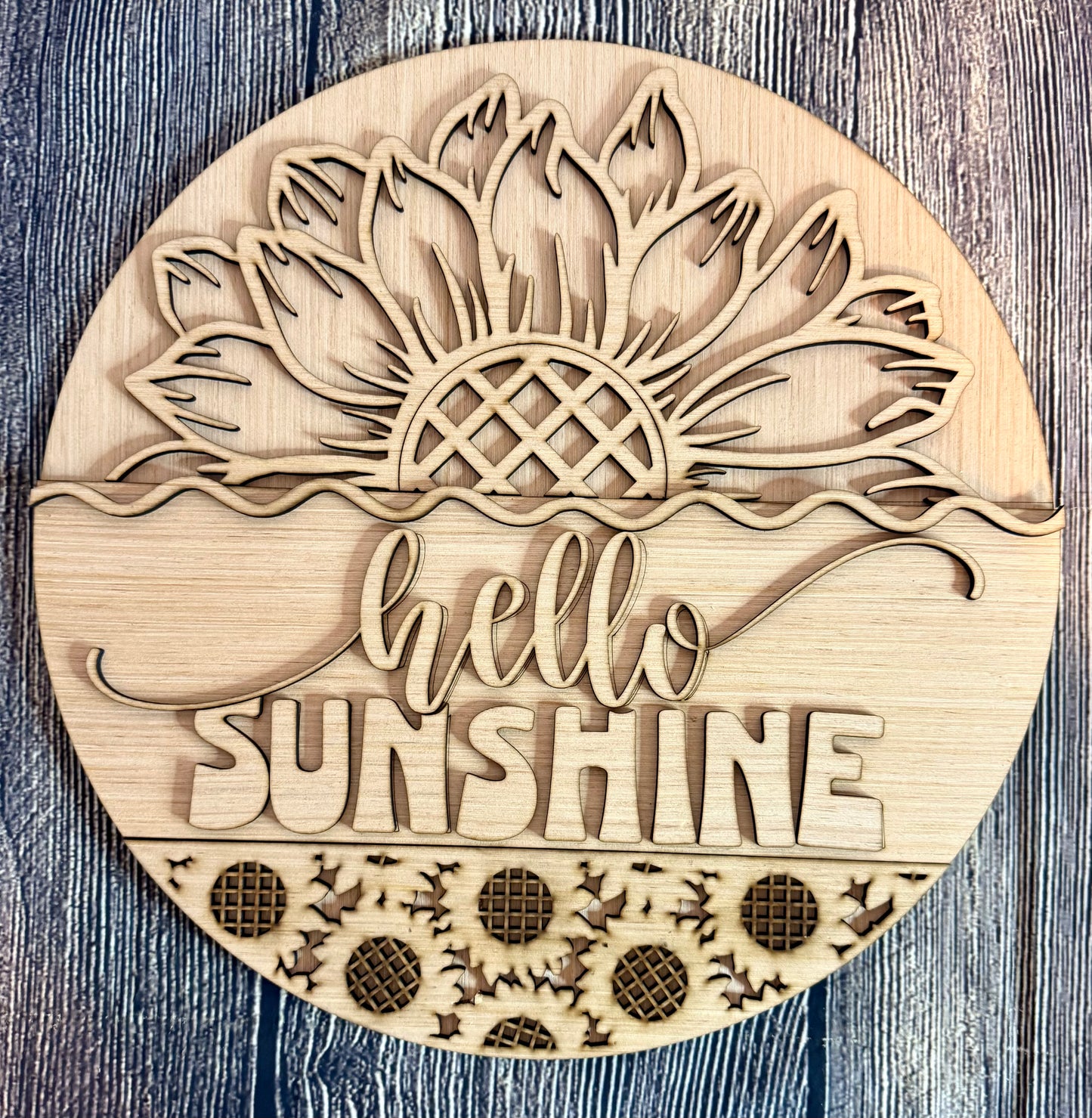 Hello Sunshine Fall Sunflower Door Hanger Blank