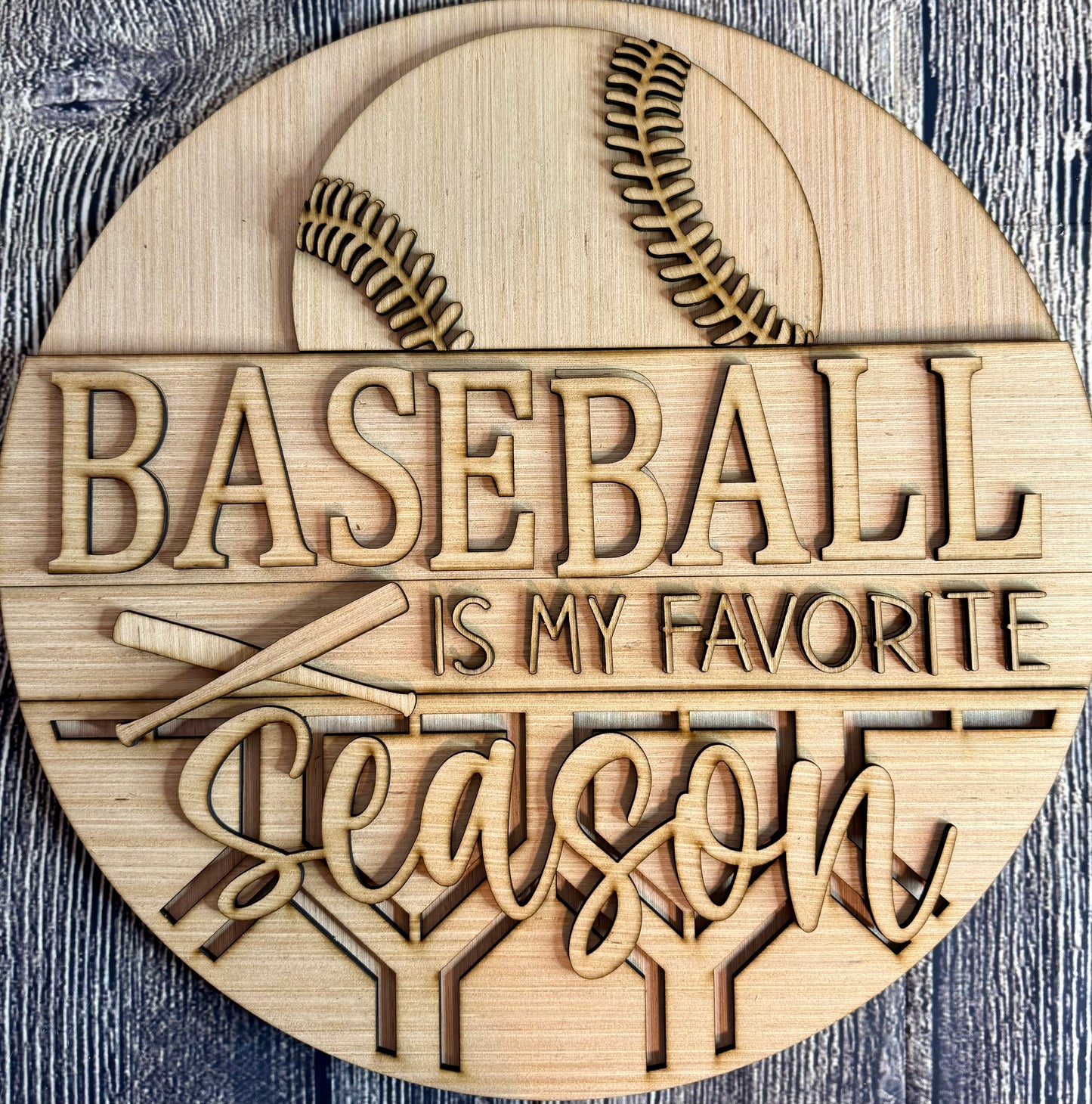 Baseball Softball is My Favorite Season Wood Door Hanger Blank