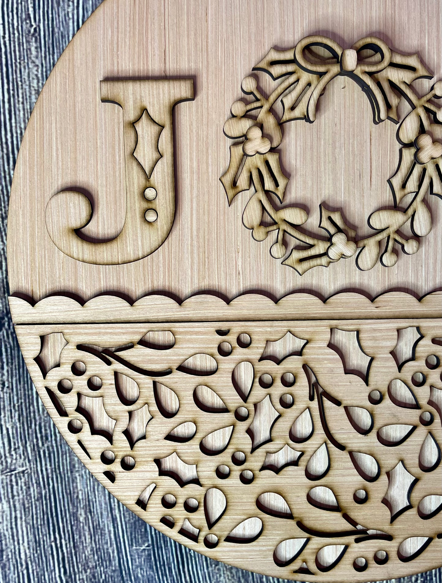 Joy Christmas Round Door Hanger Blank