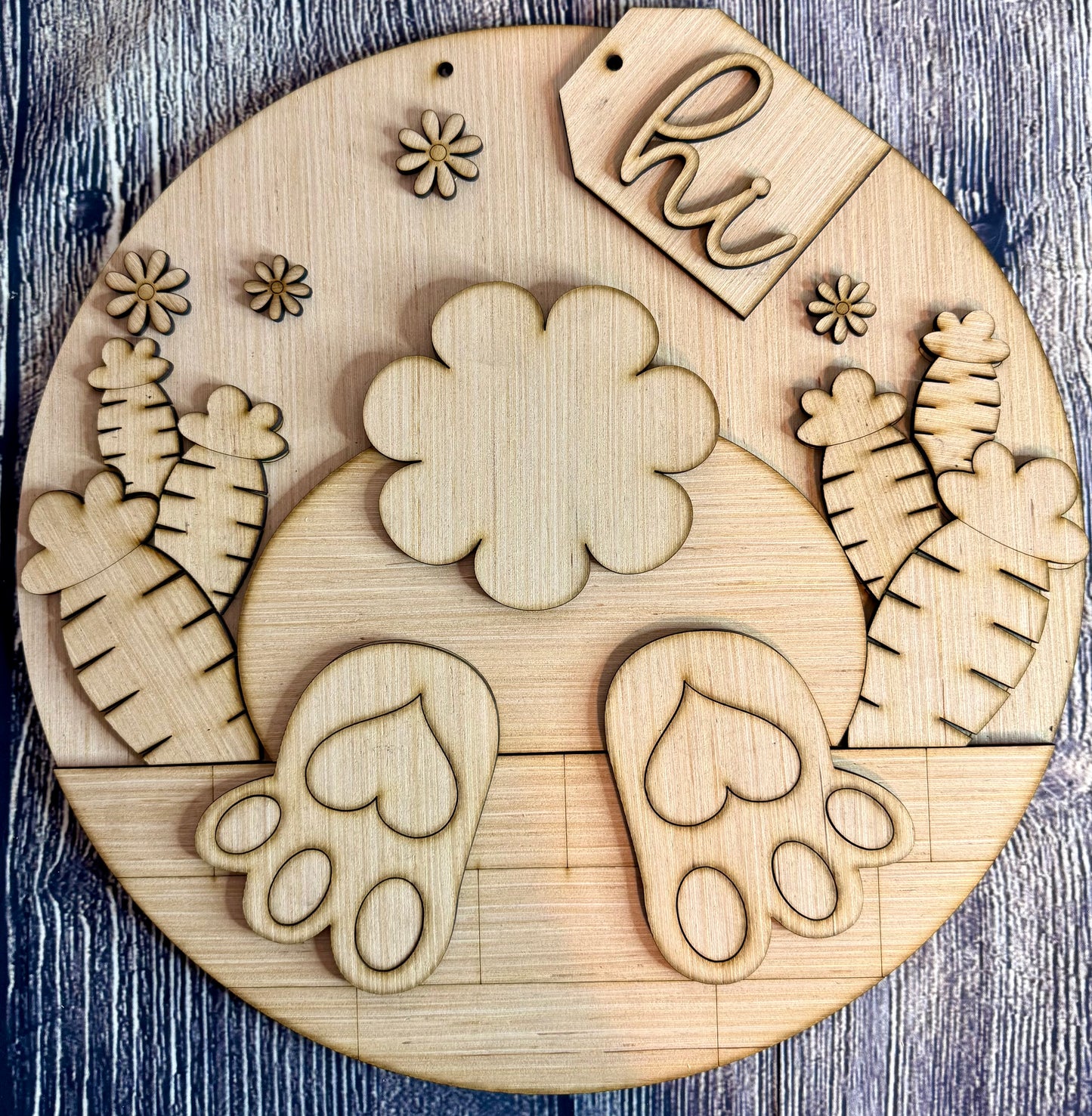 Bunny Butt Hi Happy Easter Door Hanger Blank