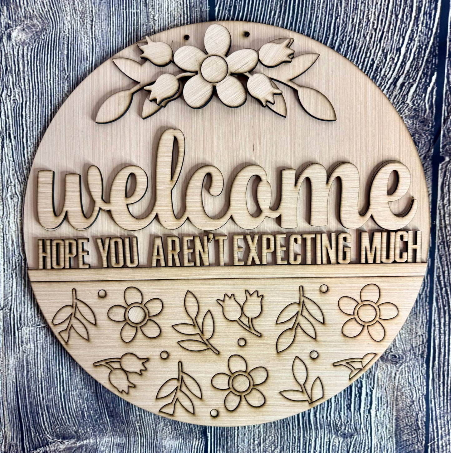 Welcome Hope You Aren’t Expecting much Wood Door Hanger Blank