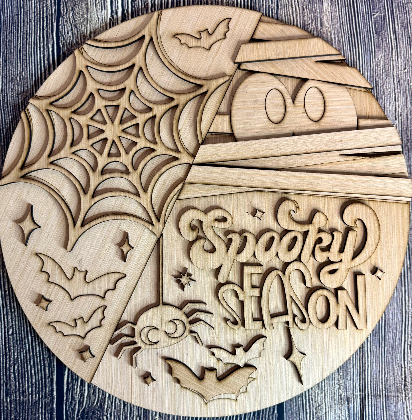 Spooky Season Halloween Wood Door Hanger Blank