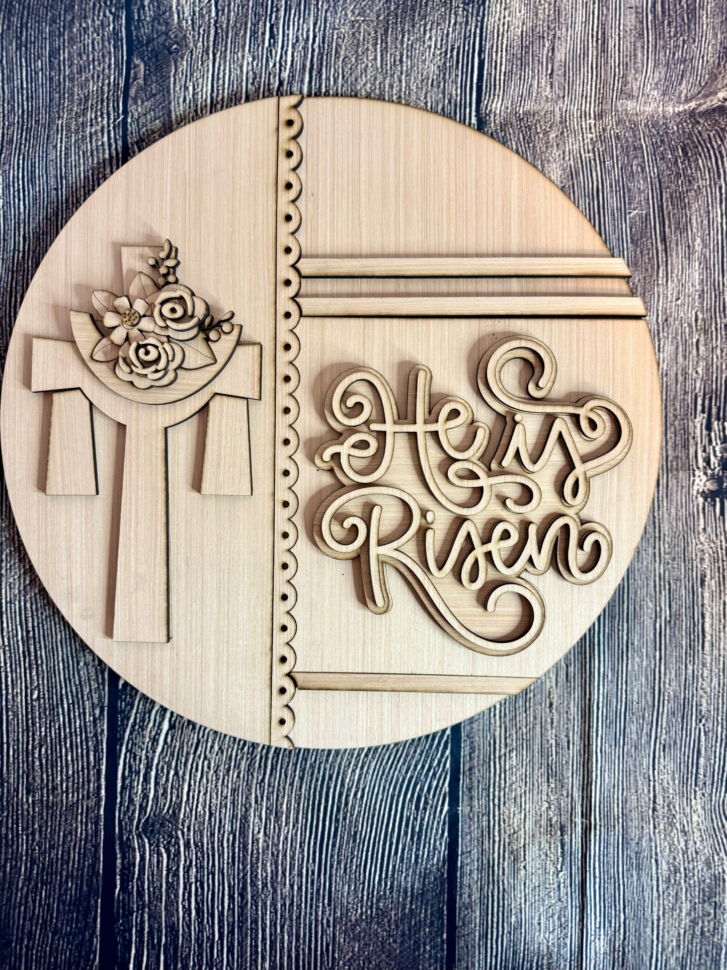 He Is Risen Easter Wood Door Hanger Blank