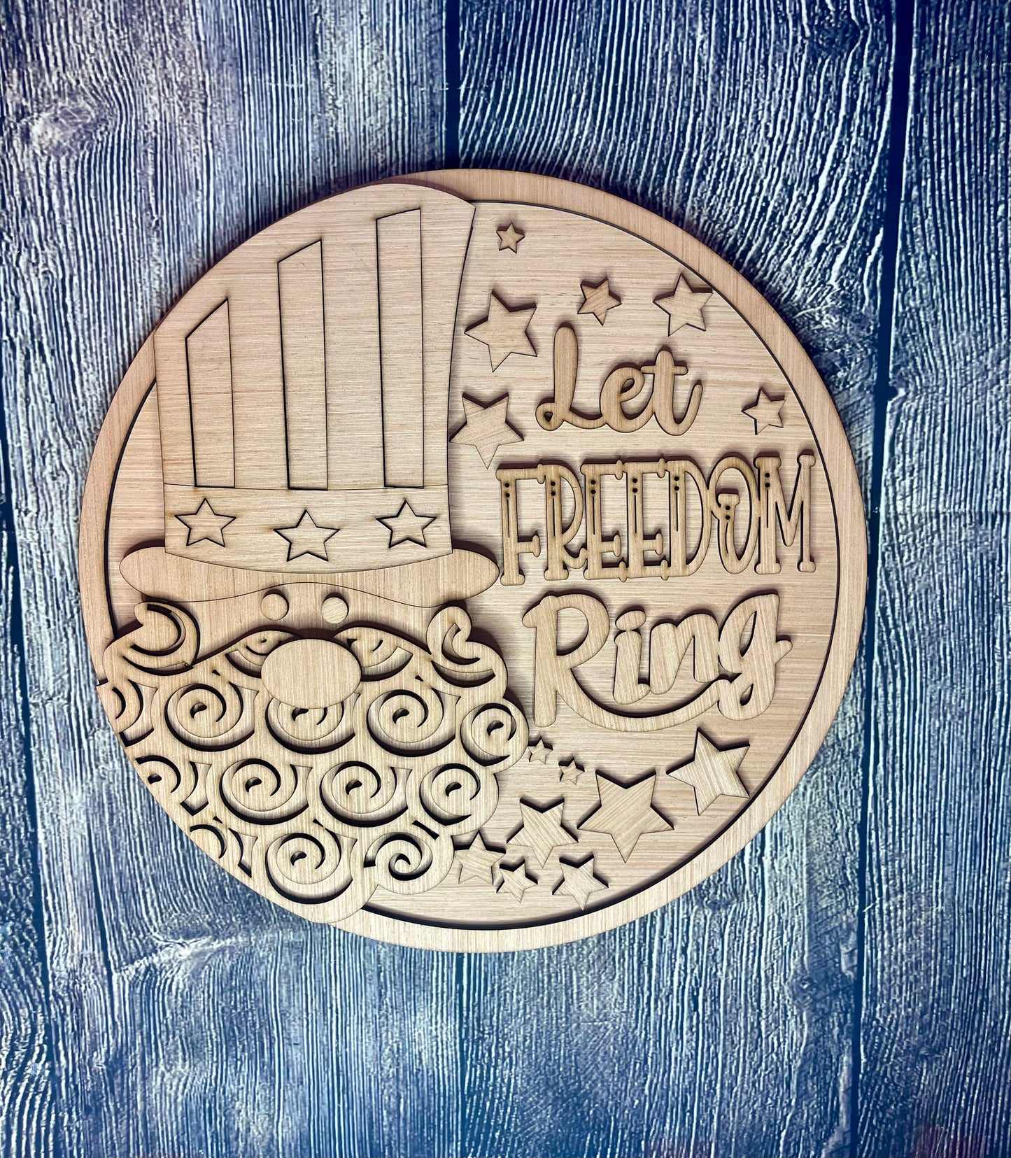 Let Freedom Ring Patriotic Wood Door Hanger Blank