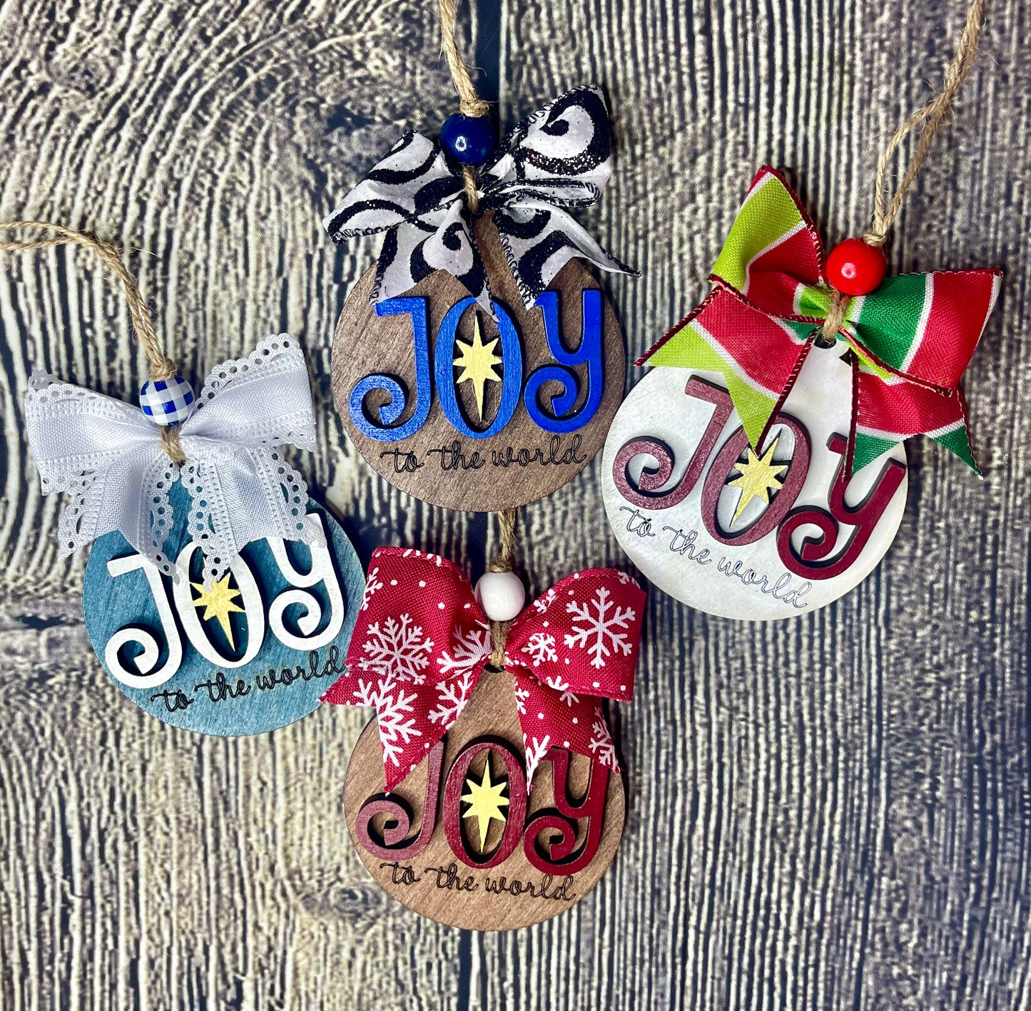 Joy To The World Christmas Wood Ornament