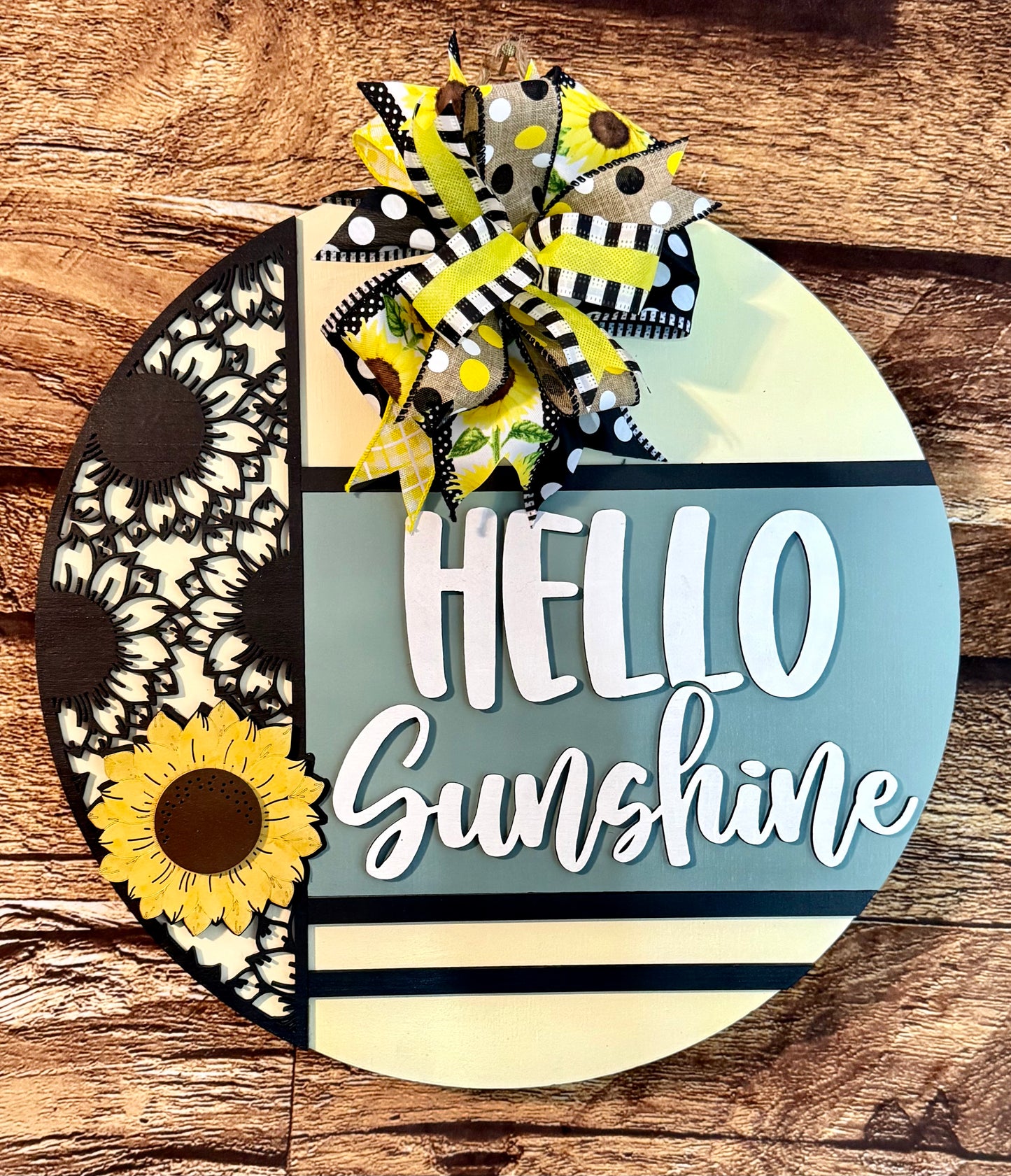 Sunflower Fall Hello Summer Fall Door Hanger