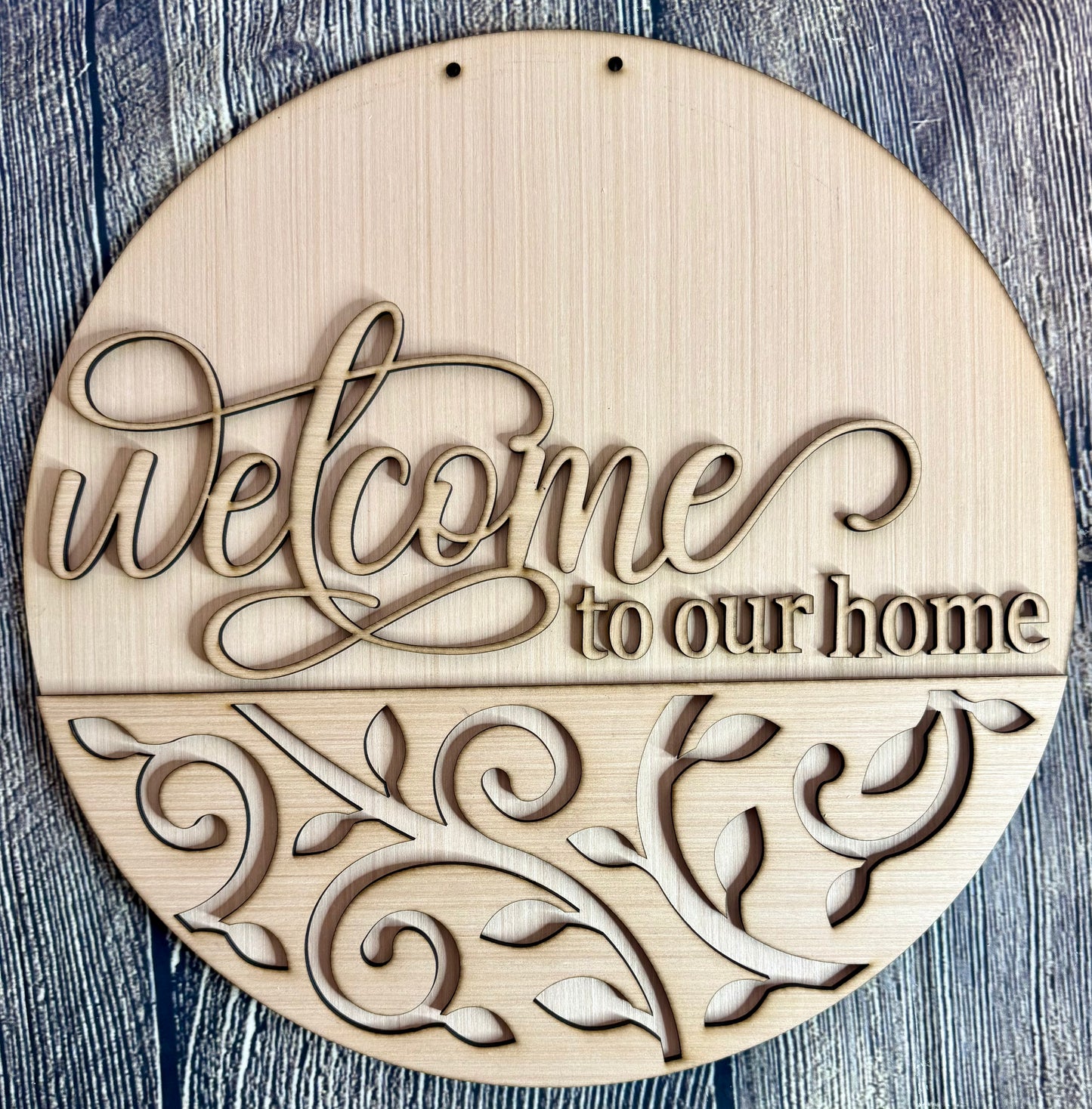 Welcome to Our Home Vine Door Hanger Blank