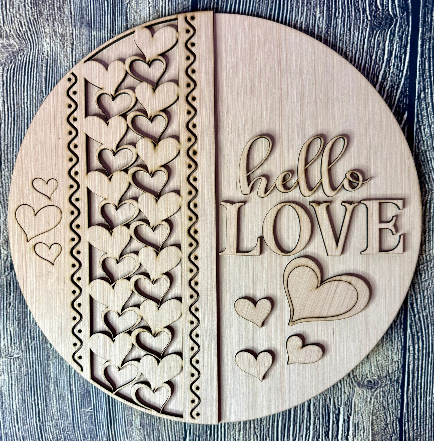 Hello Love Valentine Door Hanger - DIY Craft - Blank