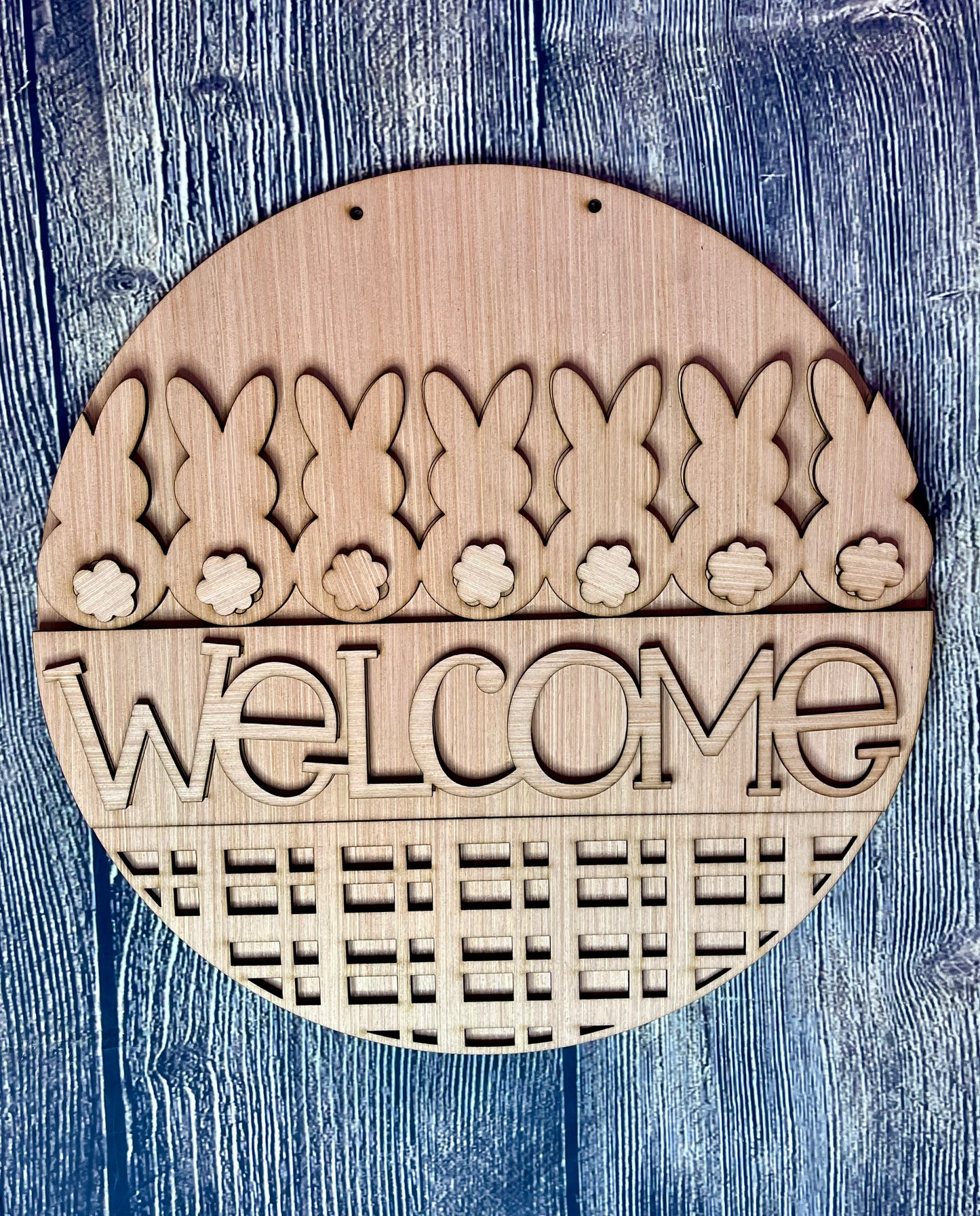 Bunny Tails Welcome Easter Door Hanger Blank