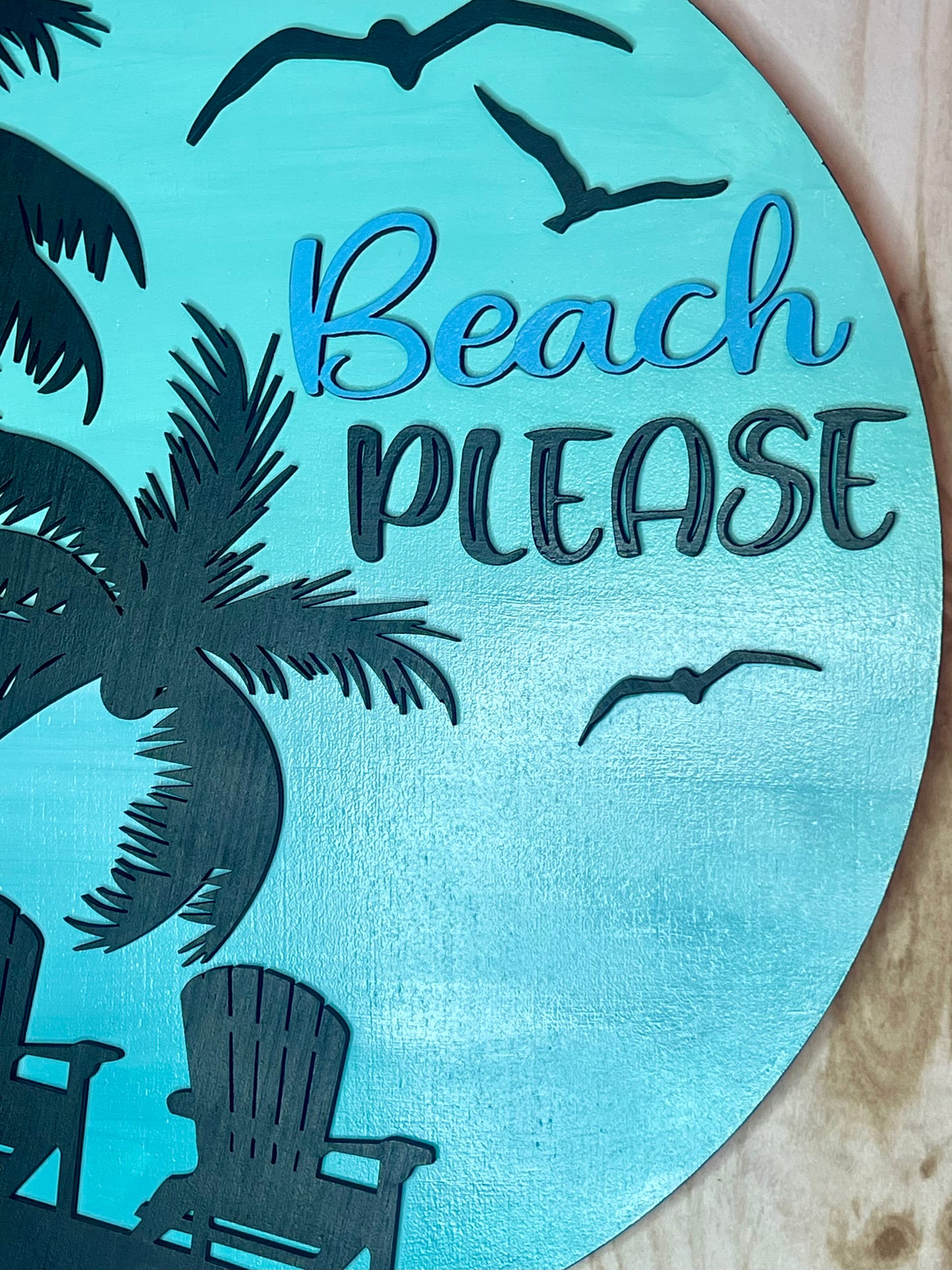 Beach Please Summer Wood Door Hanger