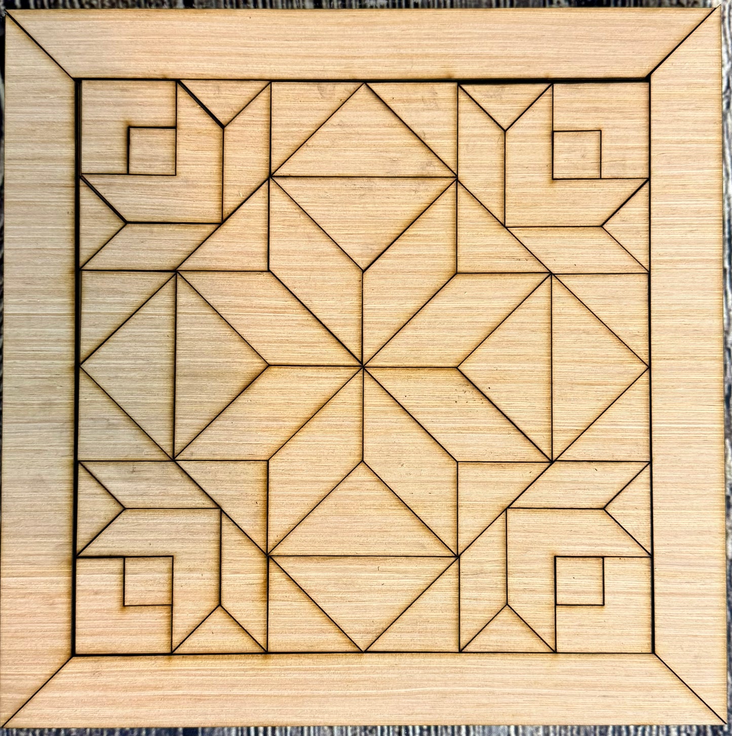 Star Bouquet Wood Barn Quilt Block Unfinished