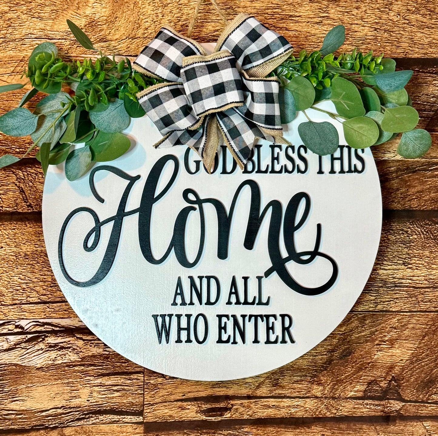 God Bless This Home Year Round Door Hanger