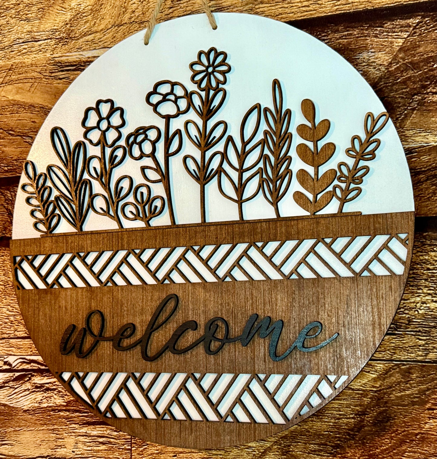 Spring Floral Welcome Door Hanger