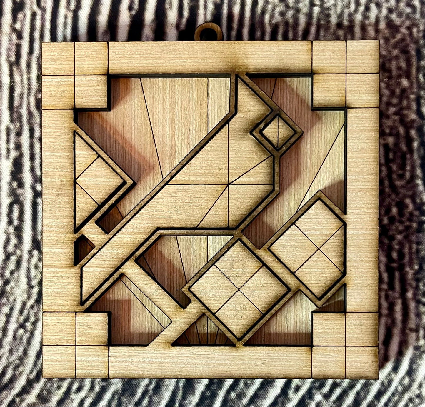 Barn Quilt Cardinal Unfinished Christmas Ornament