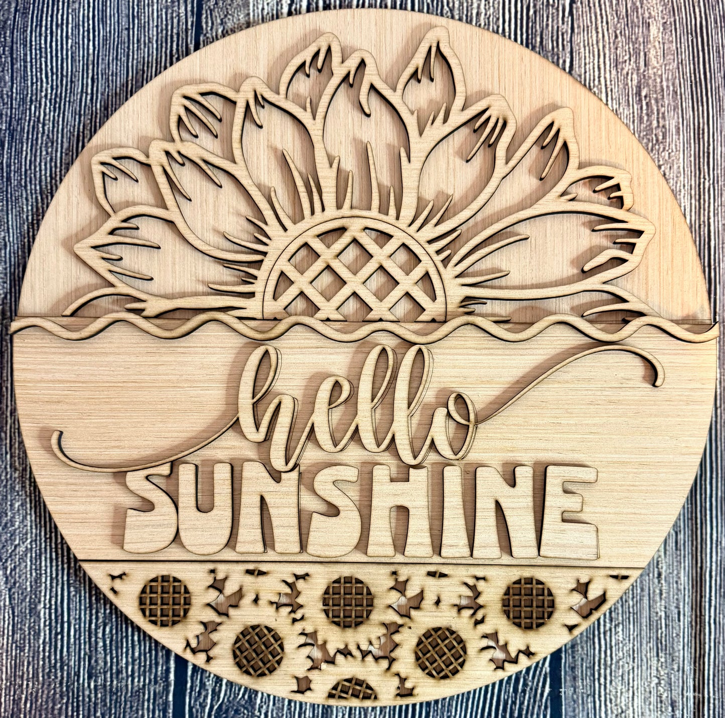 Hello Sunshine Fall Sunflower Door Hanger Blank