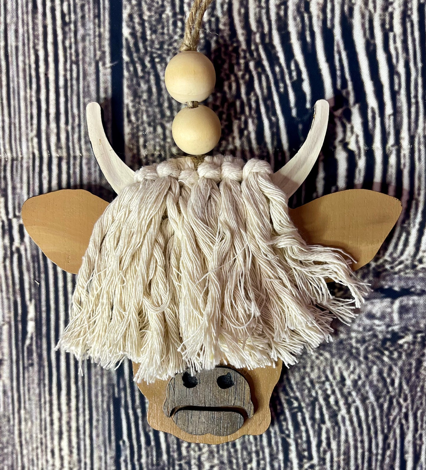 Highland Cow Wood Ornament
